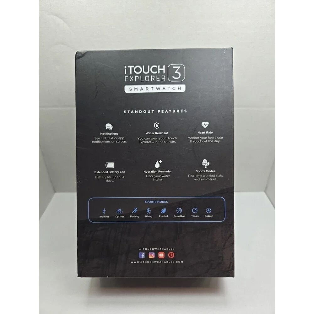 ITouch Explorer 3 Smartwatch Fitness Tracker Heart Rate Step Counter Open Box
